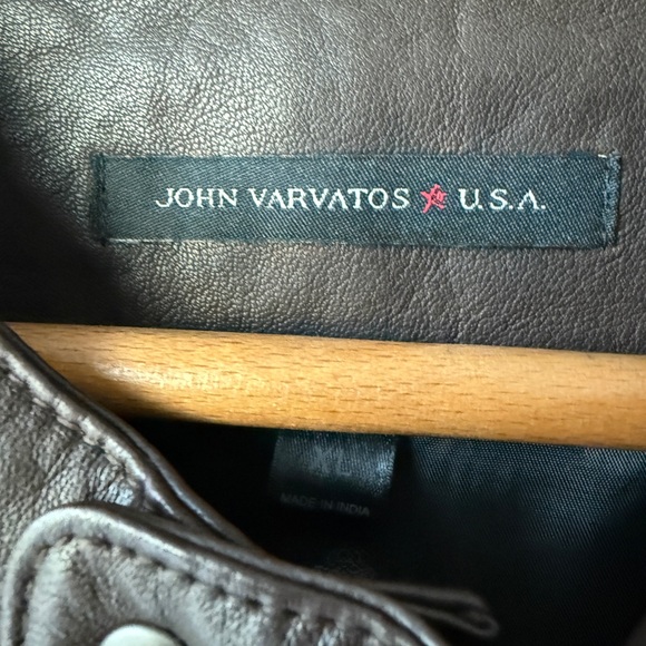 john varvatos brown leather jacket - xl - Picture 2 of 2